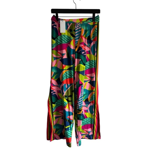 New! Trina Turk Rainforest Split-Leg Pants Cover-Up - Picture 2 of 5